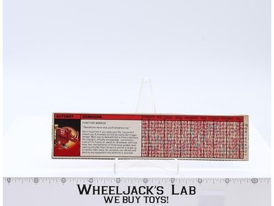 Ramhorn Action Figure Tech Spec 1986 Vintage Hasbro G1 Transformers