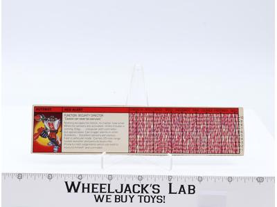 Red Alert Action Figure Tech Spec 1985 Vintage Hasbro G1 Transformers