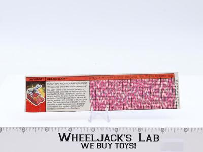 Grand Slam Action Figure Tech Spec 1988 Vintage Hasbro G1 Transformers