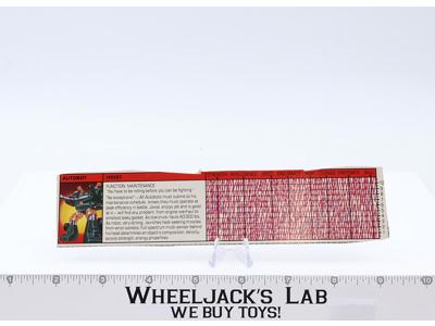 Hoist Action Figure Tech Spec 1985 Vintage Hasbro G1 Transformers