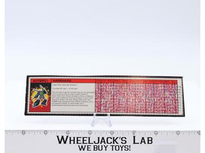 Hardhead Tech Spec 1985 Vintage Hasbro G1 Transformers Action Figure