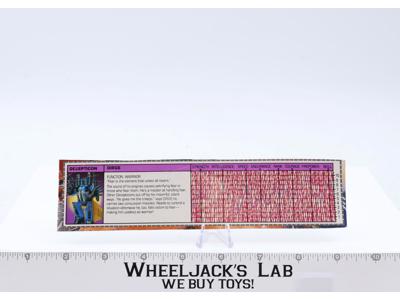 Dirge Action Figure Tech Spec 1985 Vintage Hasbro G1 Transformers