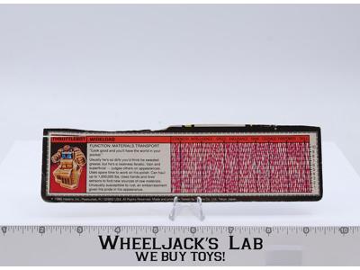 Wideload Action Figure Robot Tech Spec 1987 Vintage Hasbro G1 Transformers