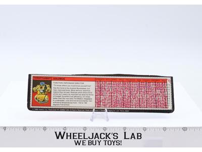 Goldbug Action Figure Tech Spec 1987 Vintage G1 Transformers