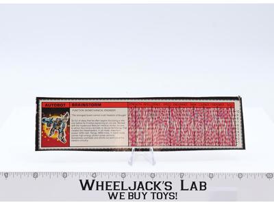 Brainstorm Action Figure Robot Tech Spec 1986 Vintage Hasbro G1 Transformers