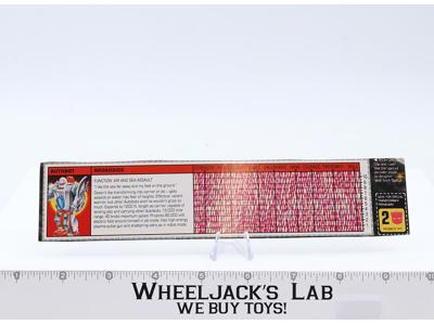 Broadside Action Figure Tech Spec 1986 Vintage Hasbro G1 Transformers