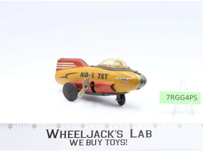 Rocket Car Jet No. 1 Round Race 1950's Japan Wind Up Tin Toy