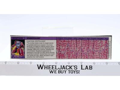 Sparkstalker Tech Spec 1988 Vintage Hasbro G1 Transformers Action Figure