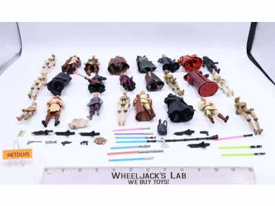 Lot of 24 Modern Star Wars 1990-2000s Hasbro Action Figures + Accessories