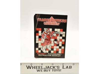 Cloudburst Pretenders Instruction Booklet Manual 1988 G1 Transformers Vintage