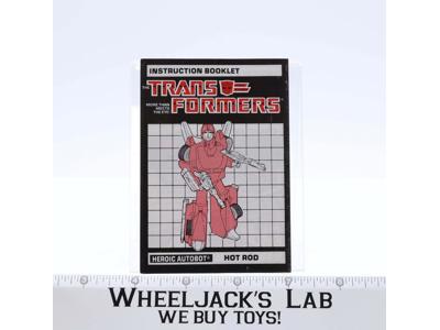 Hot Rod Instruction Manual Booklet Action Figure 1986 Hasbro G1 Transformers