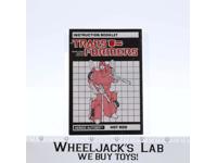 Hot Rod Instruction Manual Booklet Action Figure 1986 Hasbro G1 Transformers