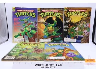 Lot of 4 Teenage Mutant Ninja Turtles Magazines W/Posters 1990's Mirage Studios