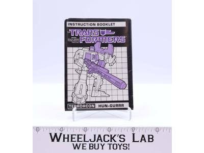Hun-Gurrr Instruction Manual Booklet Action Figure 1986 Hasbro G1 Transformers