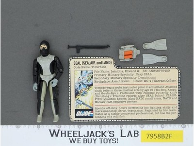 Torpedo V1 100% Complete G.I. Joe 1983 Hasbro Vintage Action Figure
