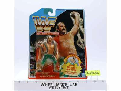 Jake the Snake Roberts SPANISH Card WWF Wrestling 1990 Hasbro NEW MOSC SEALED