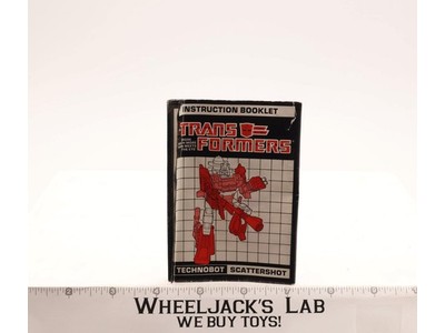 Scattershot Action Figure Instruction Manual Booklet 1987 Hasbro G1 Transformers