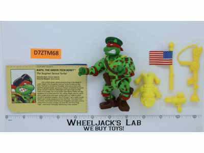 Green Teen Beret Raphael 100% Complete TMNT 1991 Vintage Playmates