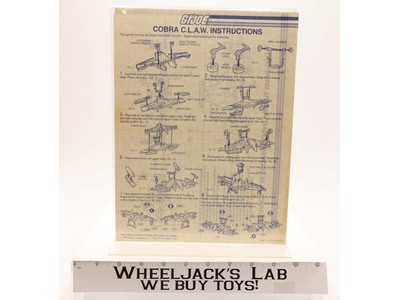 Cobra C.L.A.W. Covert Light 1983 ORIGINAL Instructions Blueprints G.I. Joe