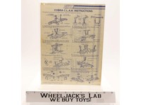 Cobra C.L.A.W. Covert Light 1983 ORIGINAL Instructions Blueprints G.I. Joe