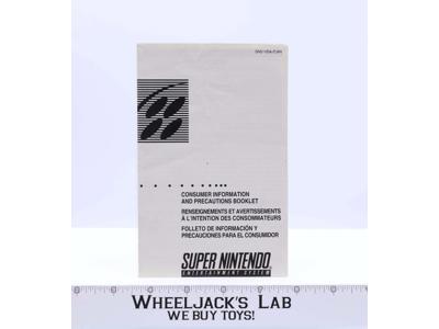 Super Nintendo SNES Consumer Information and Precautions Booklet Only USA/ CAN