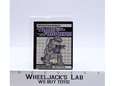 Trypticon Action Figure Instruction Booklet Manual 1986 G1 Transformers Vintage