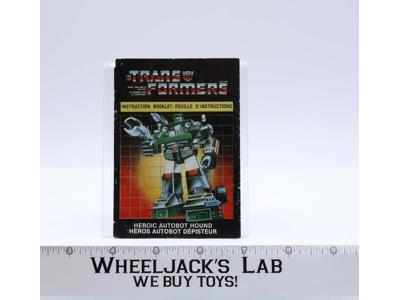 Hound Action Figure Vintage Instruction Manual 1985 Hasbro G1 Transformers