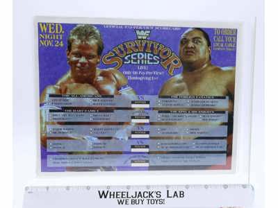 WWF Survivor Series Nov 24 1993 Official Pay-Per-View Scorecard 8.5" X 11" Nice!