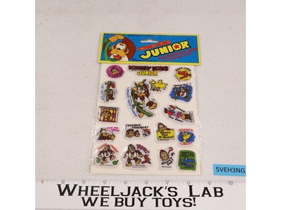 1982 Nintendo Donkey Kong Junior Stick-Ons Puffy Stickers with Moving Eyes