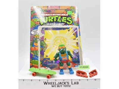 Skateboardin' Mike W/Cardback 100% Complete TMNT 1991 Playmates Vintage