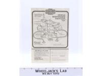 Vehicle Maintenance Instruction Booklet/Sheet ONLY Star Wars 1982 Kenner