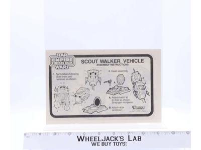 Scout Walker Vehicle Instructions Manual Kenner 1982 Star Wars