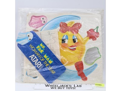 Ms. Pac-Man Atari 2600 Cardboard Store Display 1982 Bally Midway NEW Unassembled