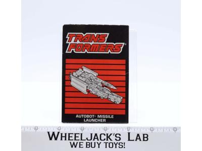 Missile Launcher Instruction Manual Booklet 1989 Hasbro G1 Transformers