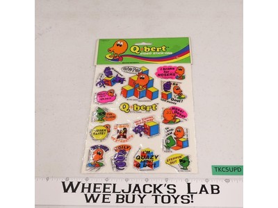 1982 Q-Bert Video Stick-Ons Puffy Stickers Diamond Toymakers, Sealed