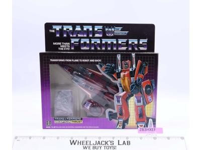 Thrust 100% Complete W/ NICE BOX & FIGURE 1985 Vintage G1 Transformers Hasbro