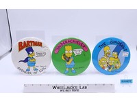 Lot of 3 Jumbo The Simpsons 6-inch Button Pinbacks 1989 Button-Up NEW