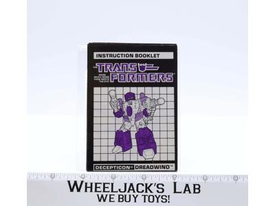 Dreadwind Instruction Manual Booklet 1987 Hasbro G1 Transformers