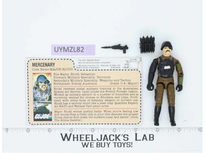 Major Bludd V1 RED CARD BACK 100% Complete 1983 G.I. Joe Hasbro Vintage FIgure
