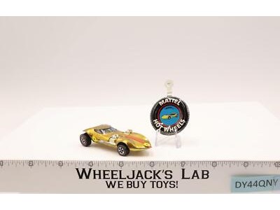 Twinmill Spectraflame Gold 1969 Redline Hot Wheels Mattel RL w/ Button