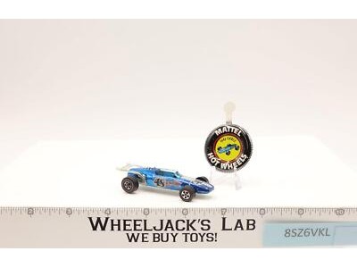 Indy Eagle Blue Hot Wheels 1969 Redline Mattel Vintage RL Hong Kong w/ Button