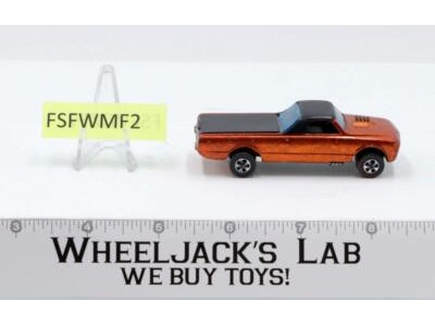 Custom Fleetside Orange Hot Wheels Mattel Vintage 1968 Redline RL PAINTED BASE