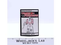 Blaster Figure Instruction Manual Booklet 1985 G1 Transformers