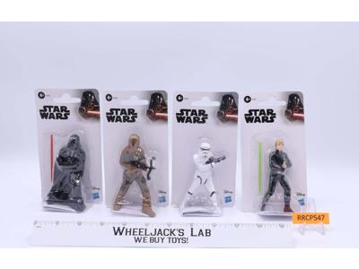 Lot of 4 Star Wars Disney 2019 Hasbro 4" Action Figures Chewbacca Luke Vader