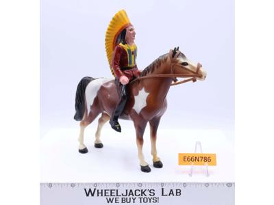 Western Indian W/ Horse 1950's Hard Plastic Hong Kong Action Figure