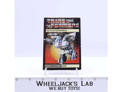 Jazz Action Figure Instruction Manual Booklet 1985 Hasbro G1 Transformers