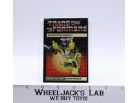 Sunstreaker Action Figure Instruction Manual 1984 Vintage Hasbro G1 Transformers