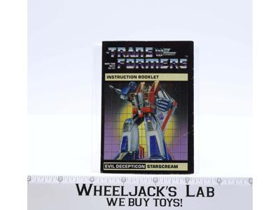 Starscream Instructions Manual Booklet 1984 Hasbro G1 Transformers