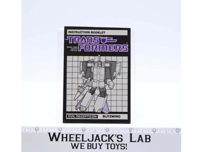 Blitzwing Instruction Manual Booklet 1985 Hasbro G1 Transformers