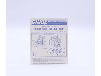 Cobra Bugg 1988 ORIGINAL Slipsheet G.I. Joe Hasbro Action Figure